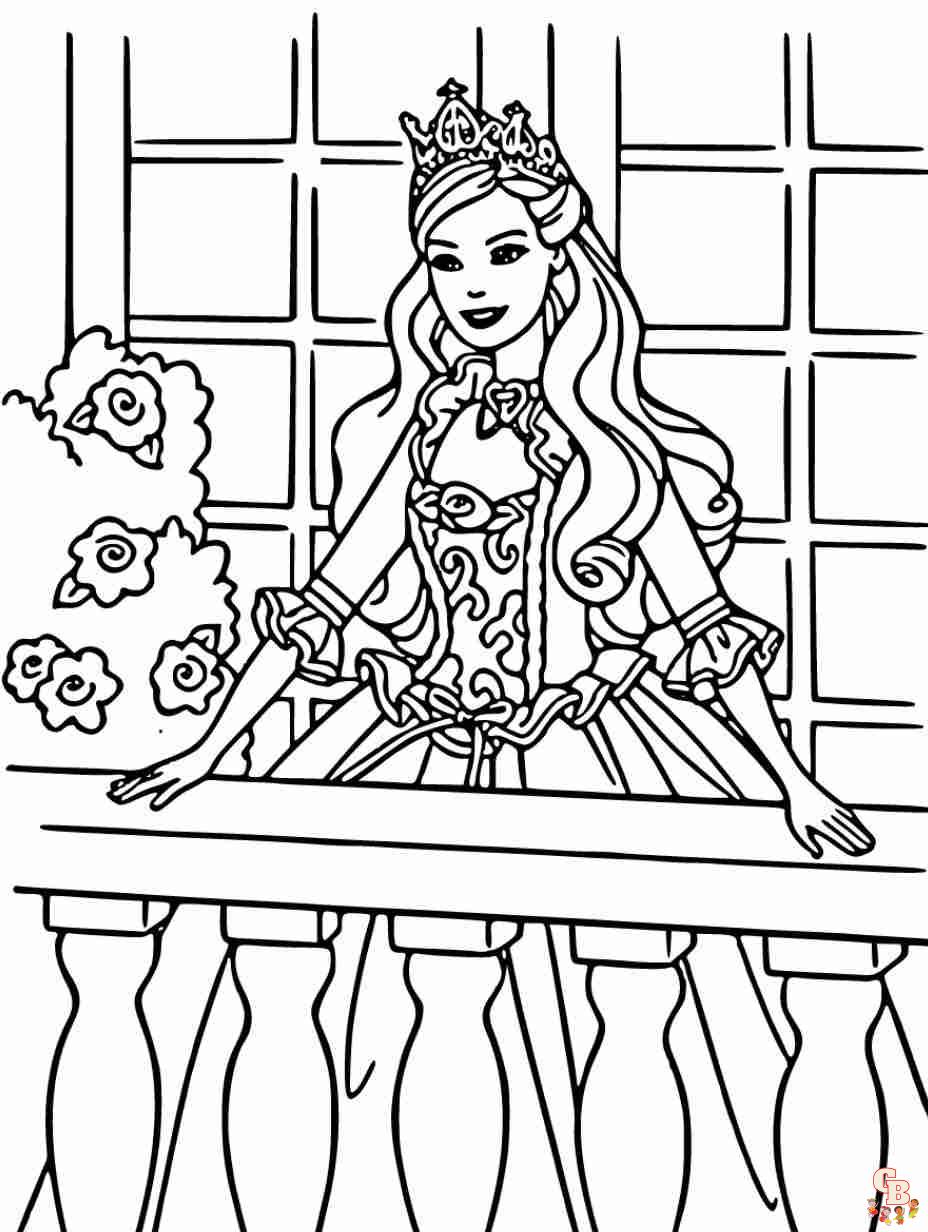 princess barbie coloring pages