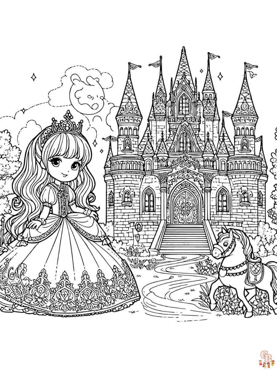 princess castle coloring pages