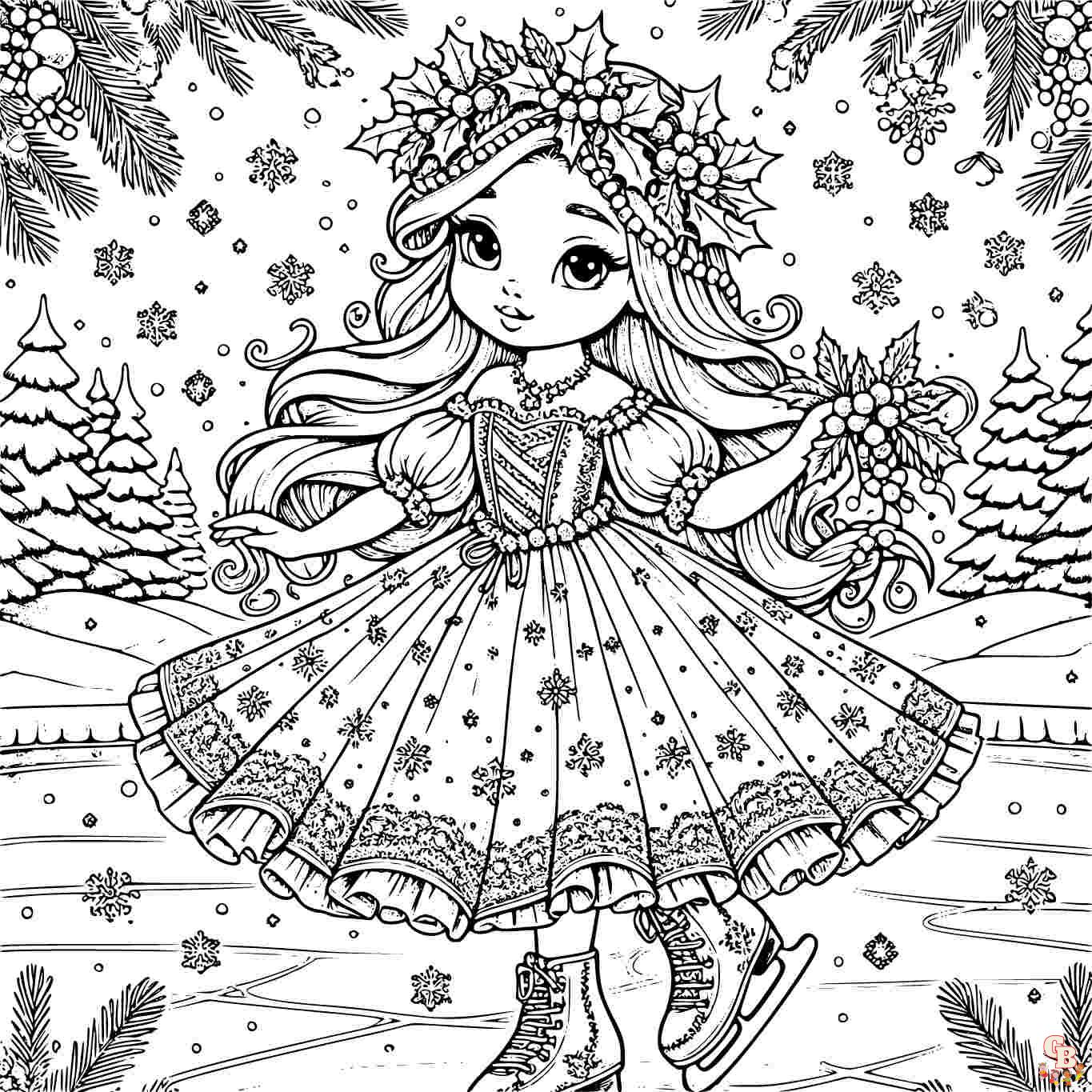 princess christmas coloring pages