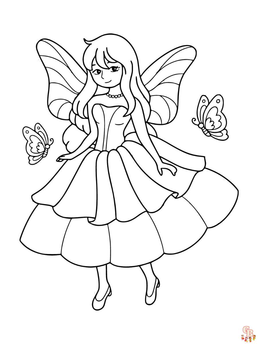 princess fairy coloring pages