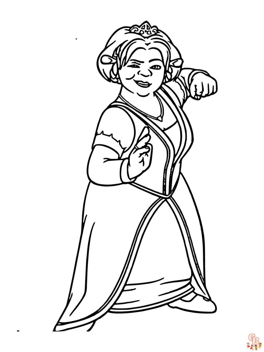 princess fiona coloring page free