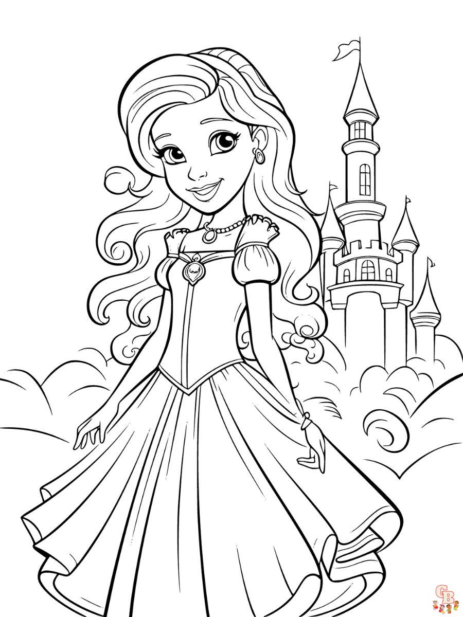 princess in a castle coloring pages