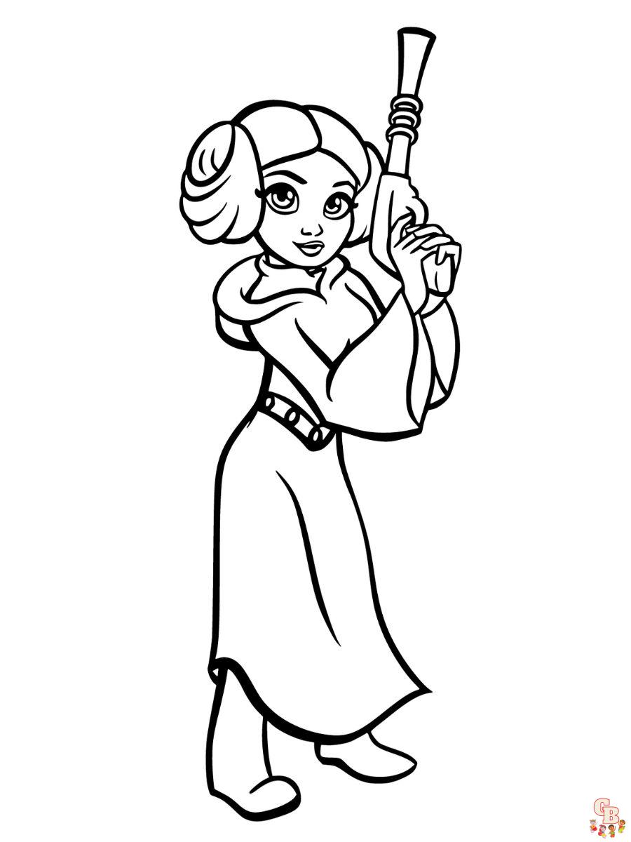 princess leah coloring page