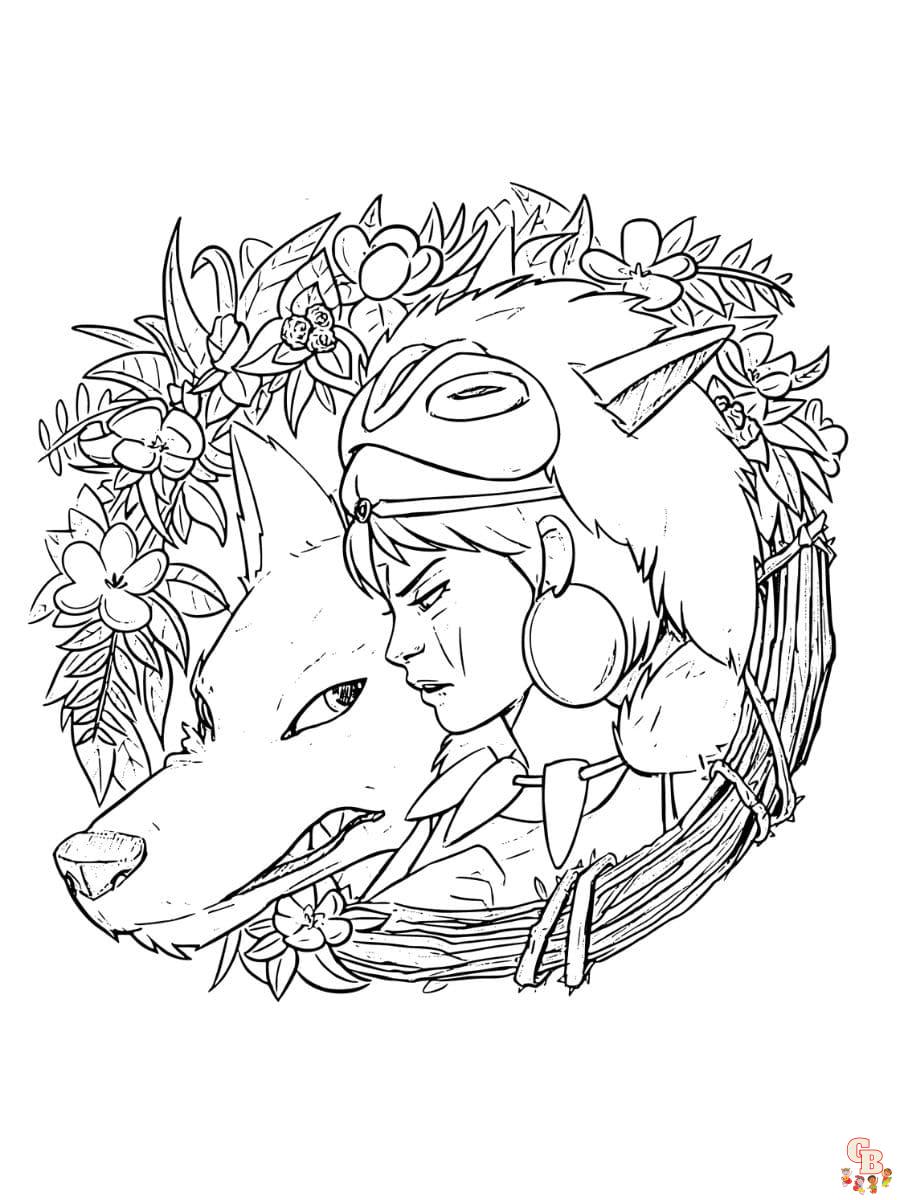 princess mononoke coloring page