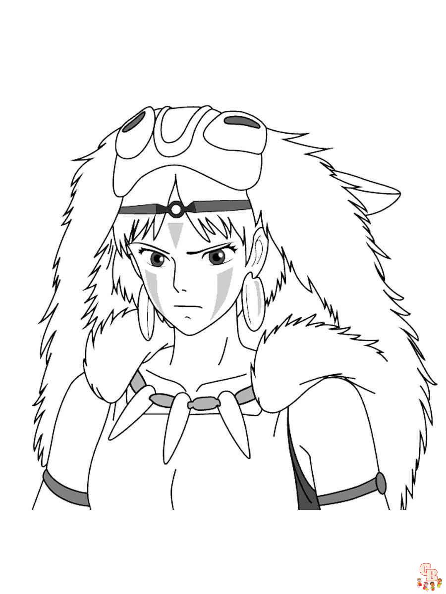 princess mononoke coloring pages