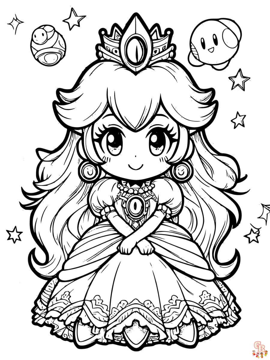 princess peach coloring page