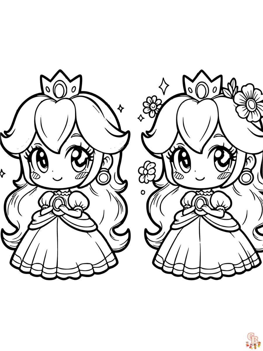 princess peach coloring pages printable