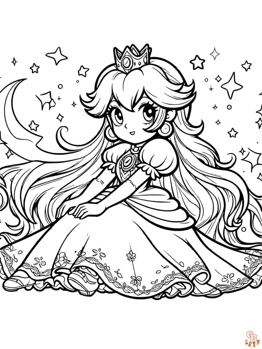 princess peach coloring pages