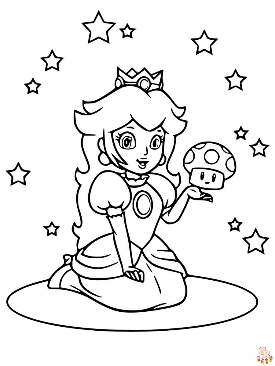 princess peach mario coloring pages