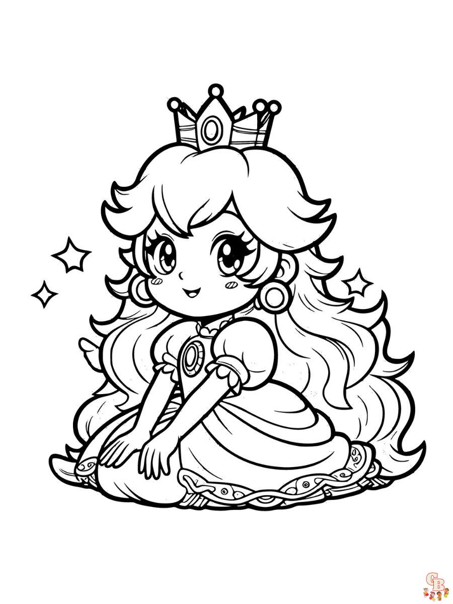 princess peach printable coloring pages