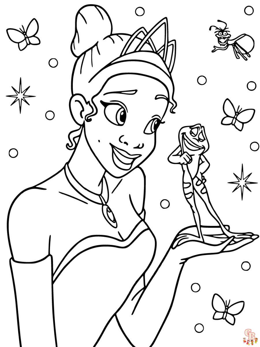 princess tiana coloring pages