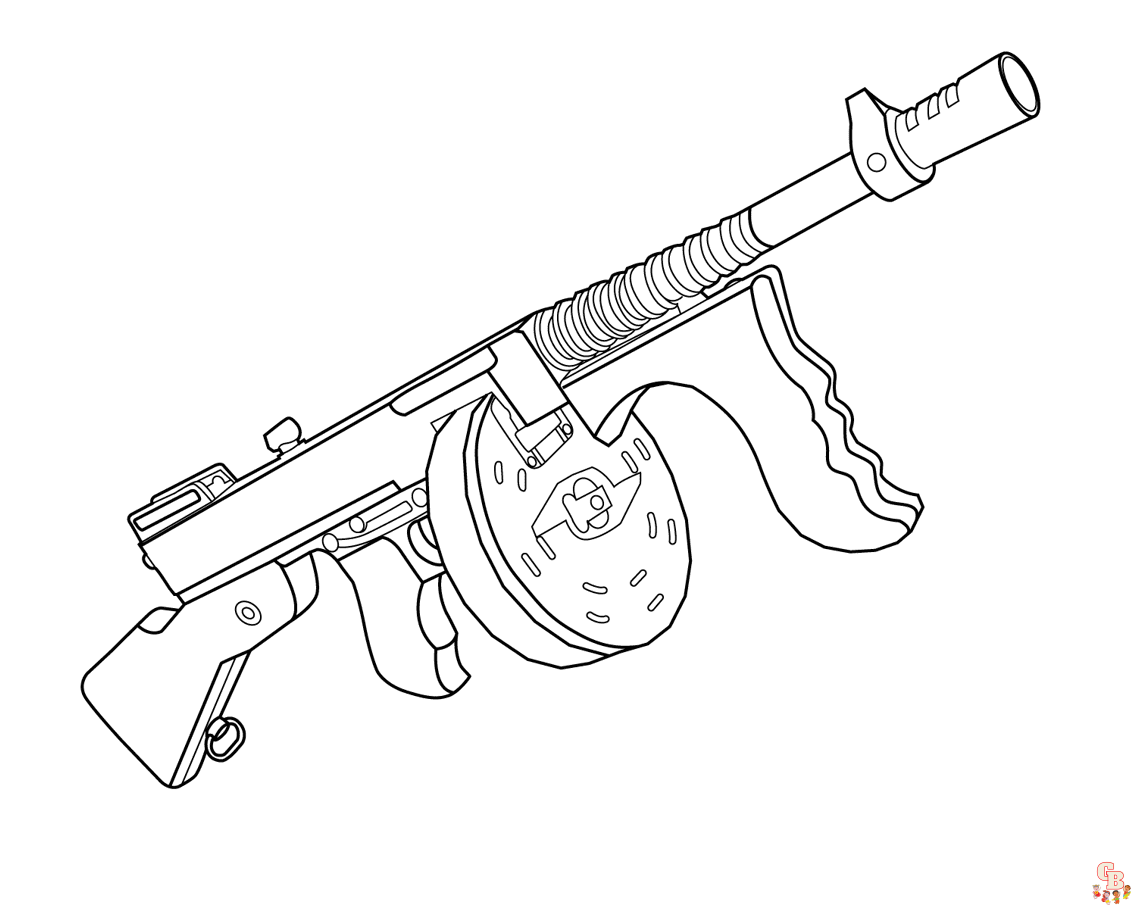 printable Guns coloring pages free