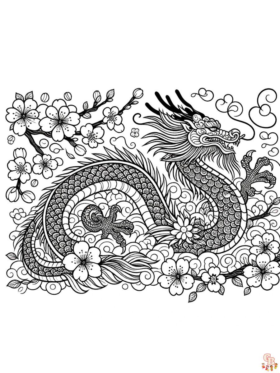 printable chinese dragon coloring pages