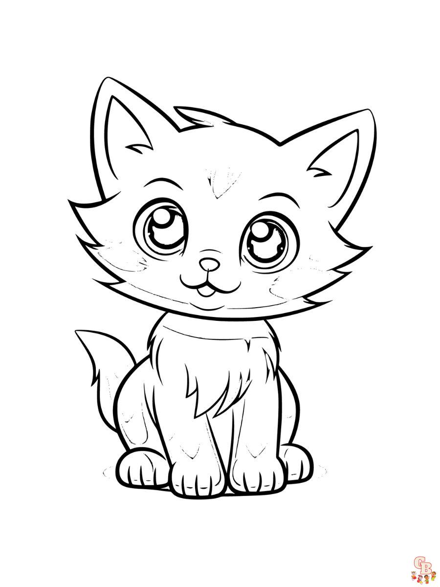 printable cute cat coloring pages