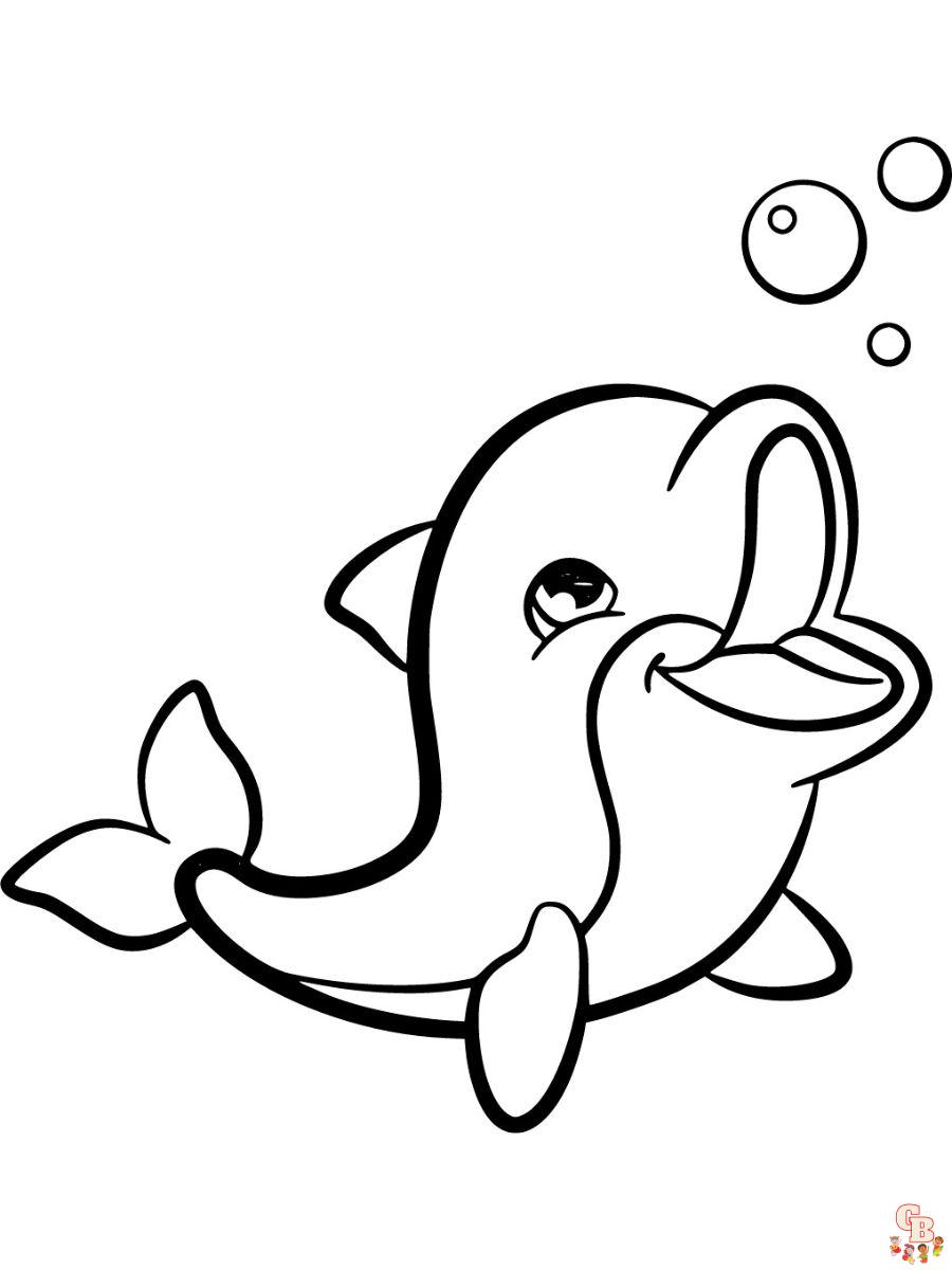 printable cute dolphin coloring pages