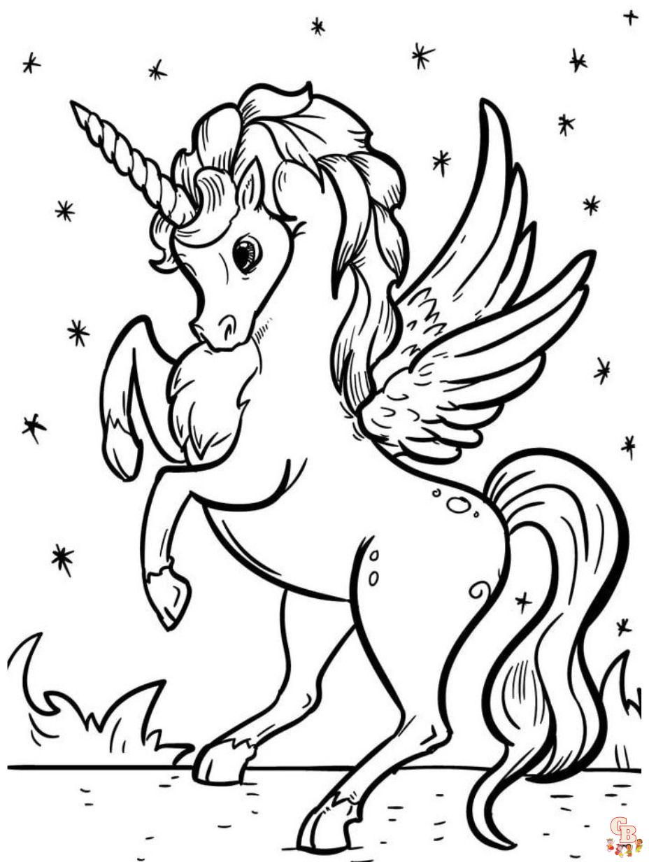 printable cute unicorn coloring pages