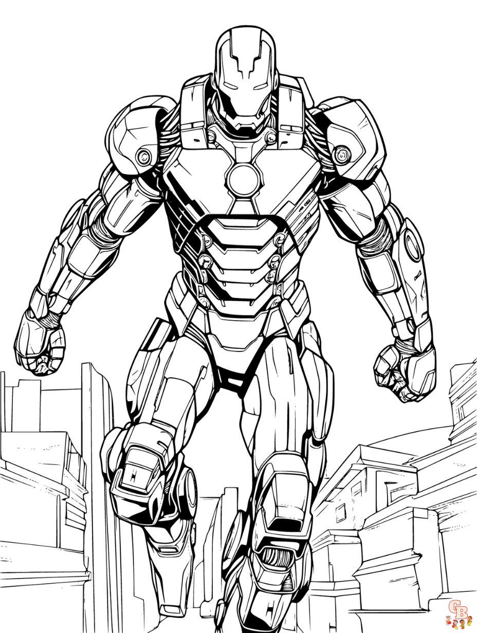 printable iron man coloring page