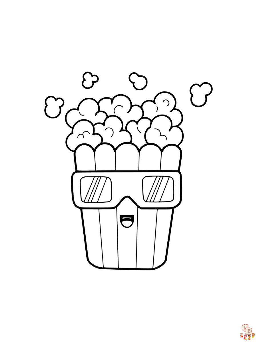 printable popcorn box coloring page