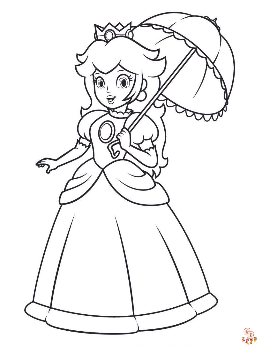 printable princess peach coloring pages