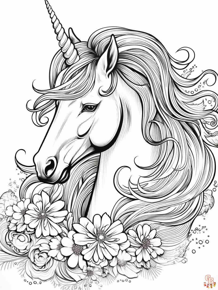 printable realistic unicorn coloring pages