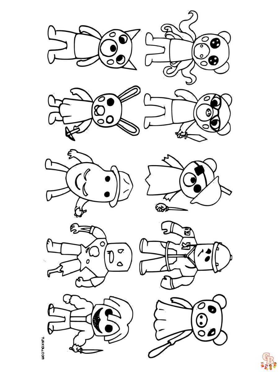 printable roblox piggy characters coloring pages