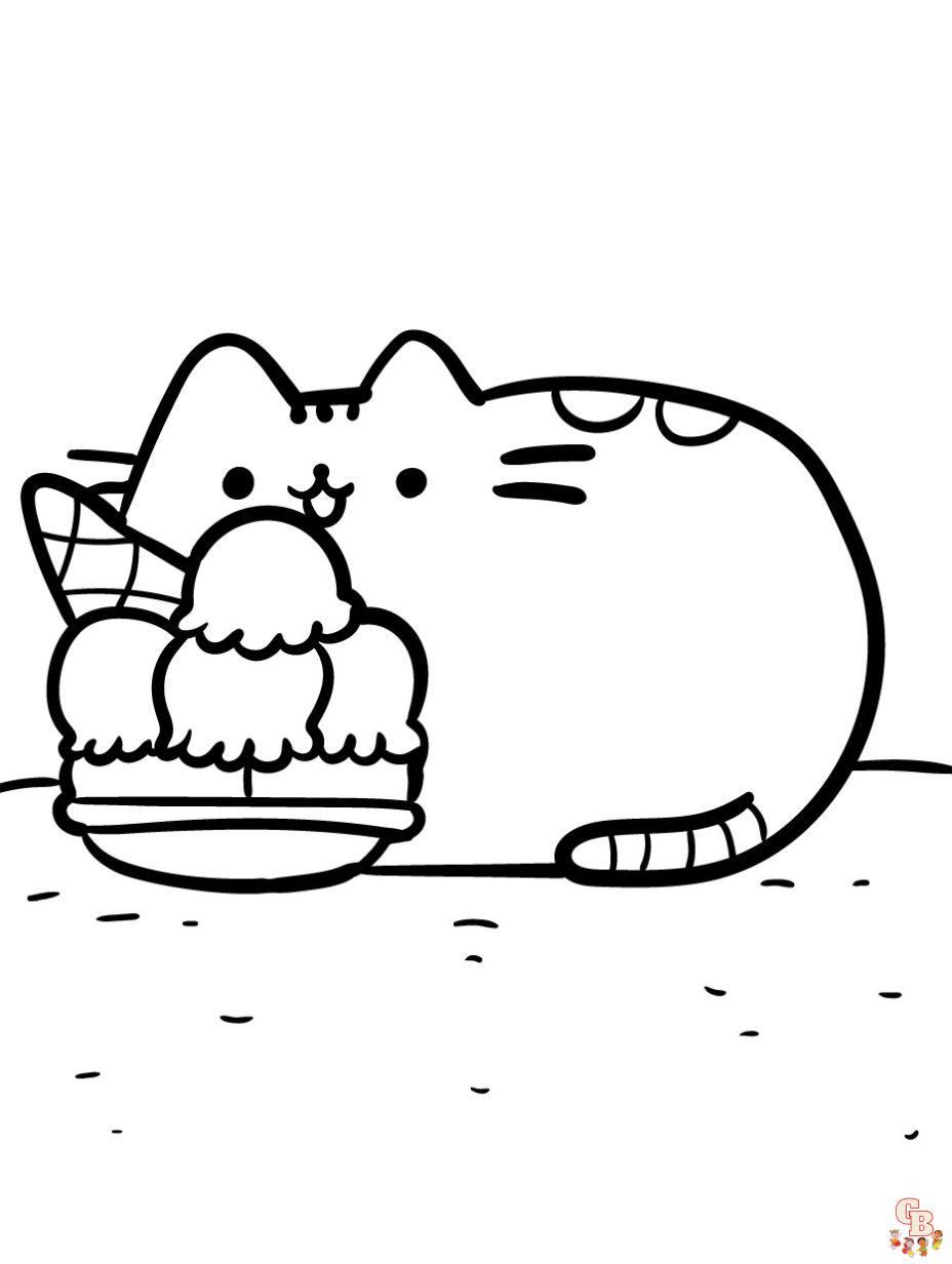 pusheen cat coloring pages