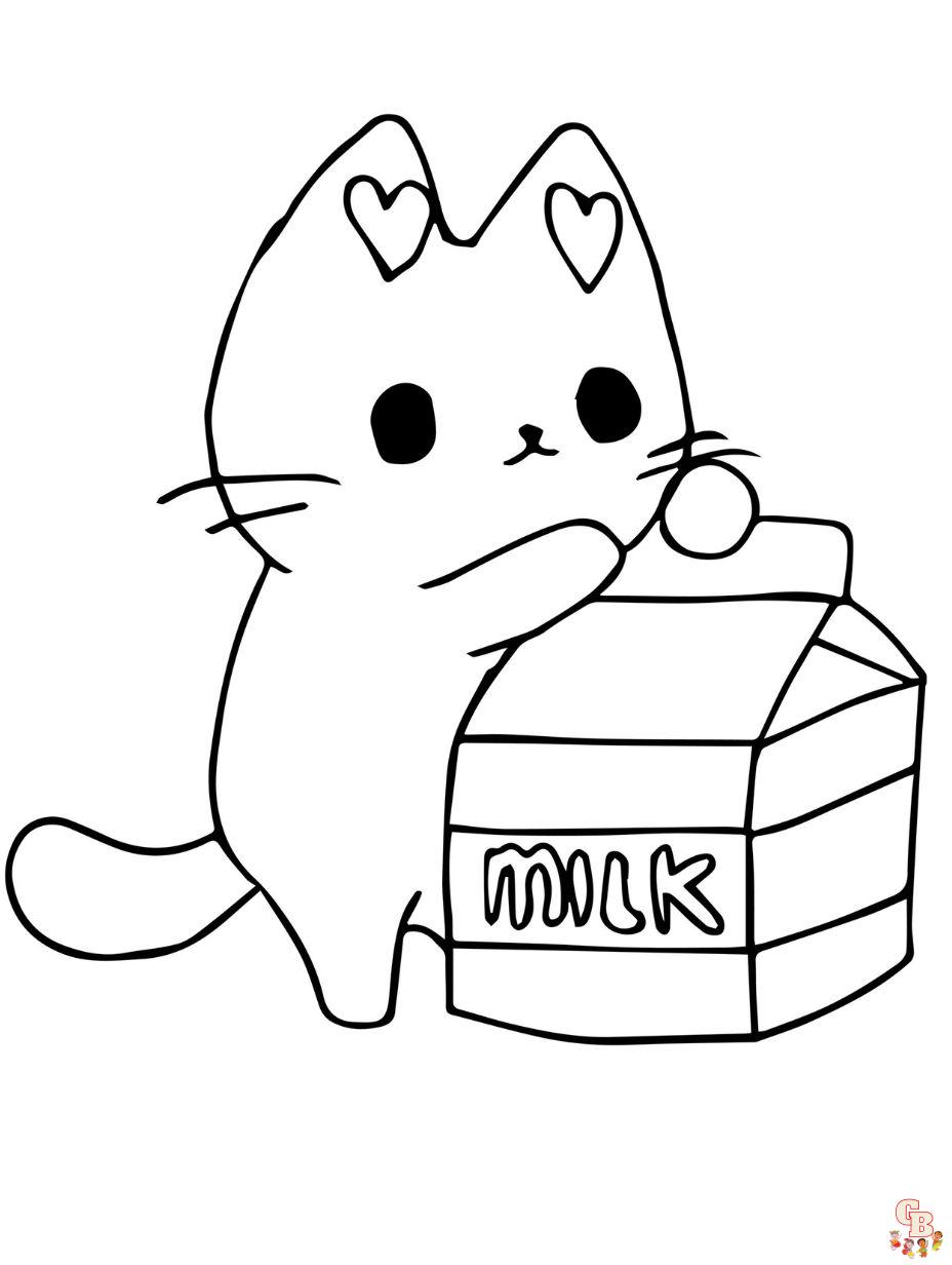 pusheen cats coloring pages