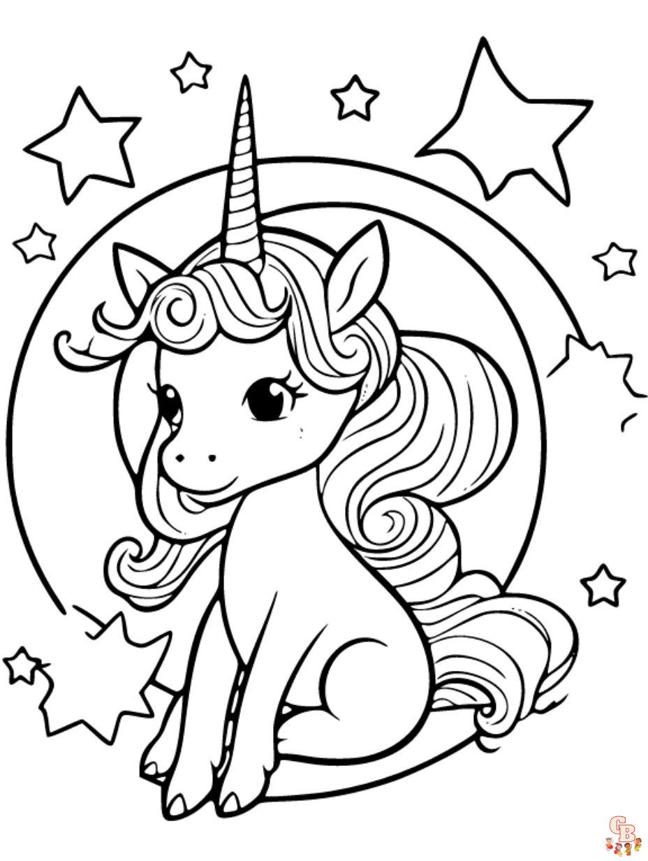 rainbow and unicorn coloring pages