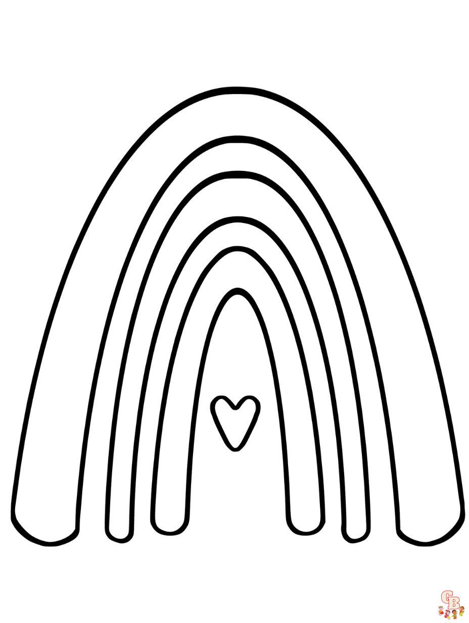 rainbow heart coloring page