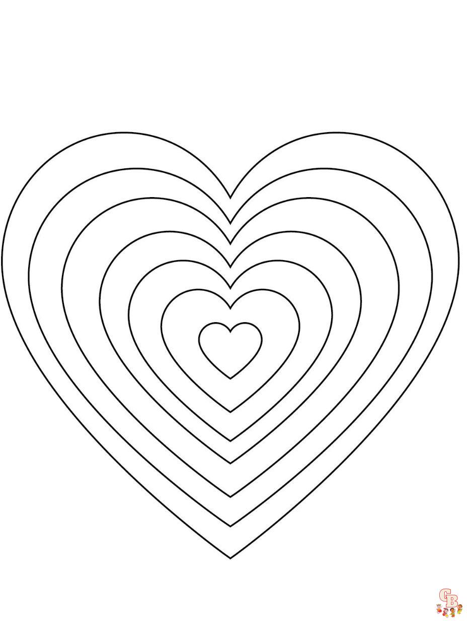 rainbow heart coloring pages