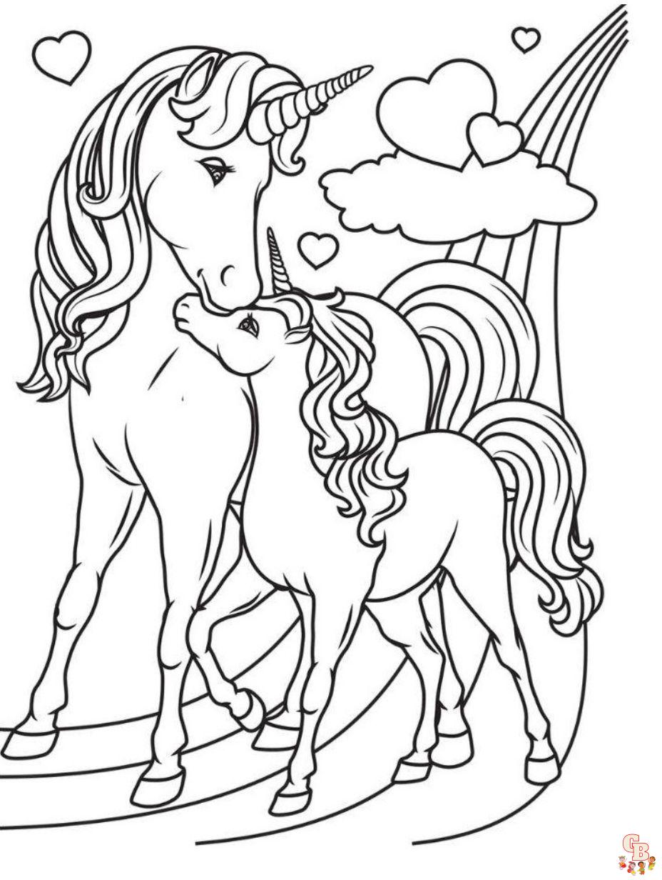 rainbow unicorn coloring page