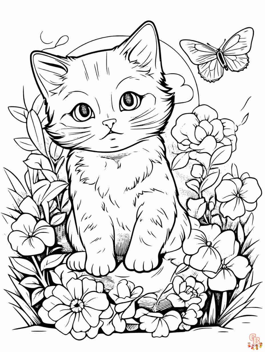 realistic cat coloring pages