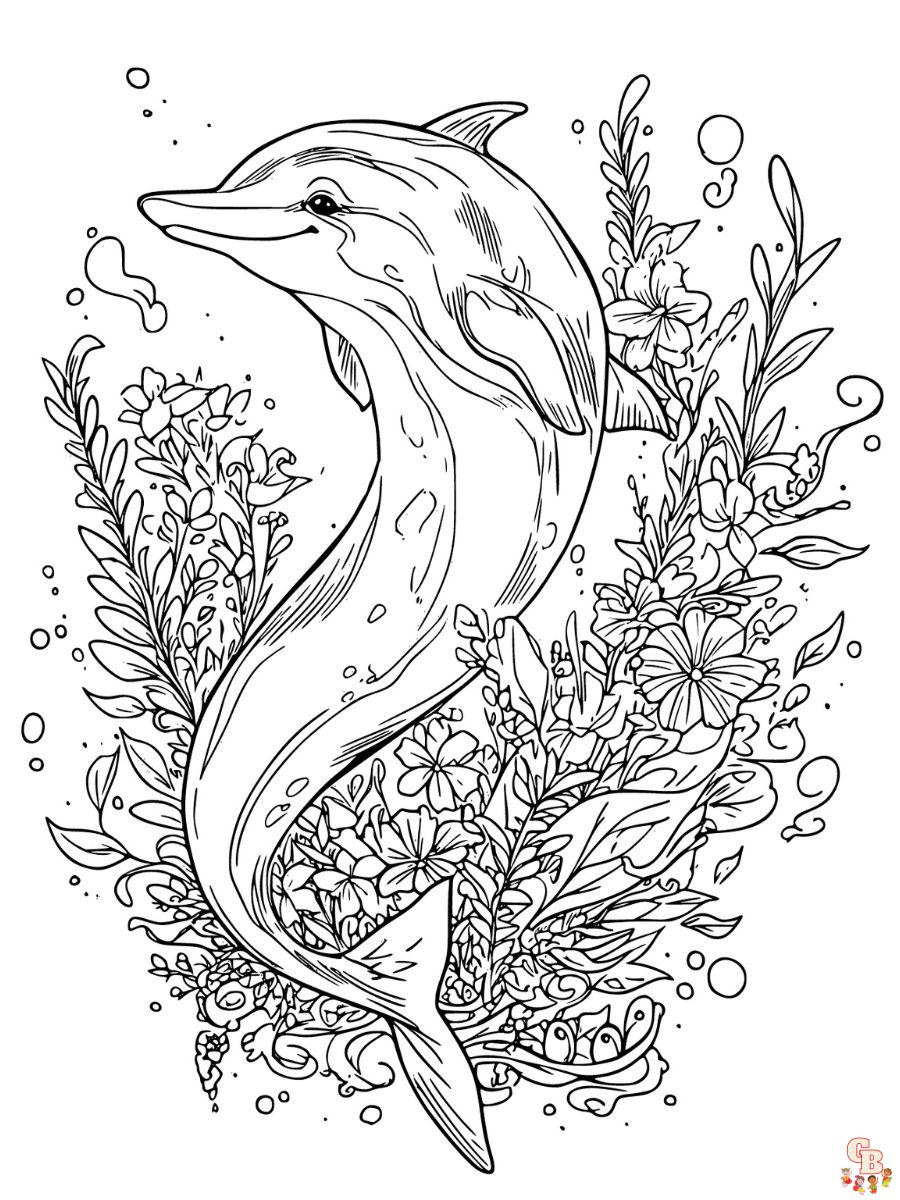 realistic dolphin coloring page