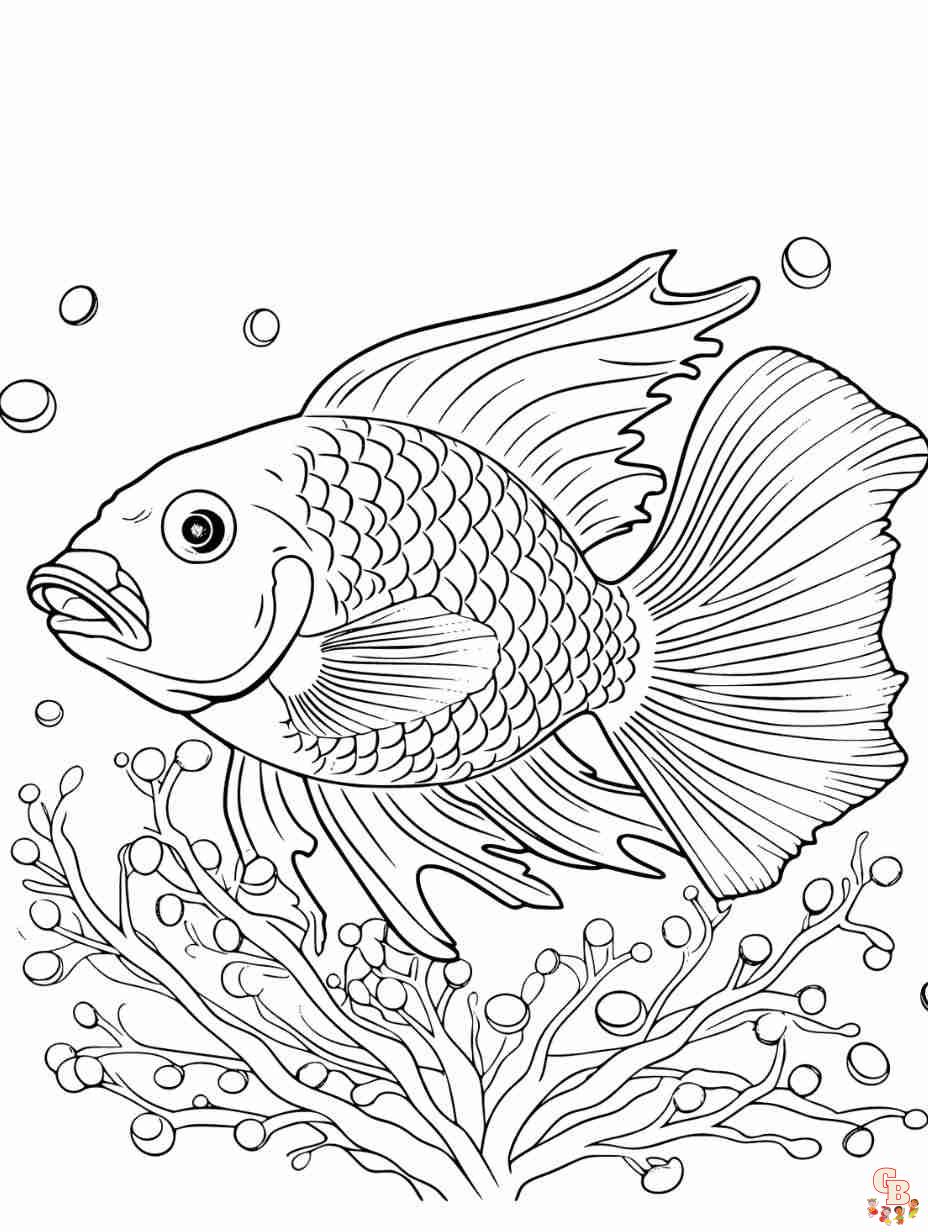 realistic fish coloring pages