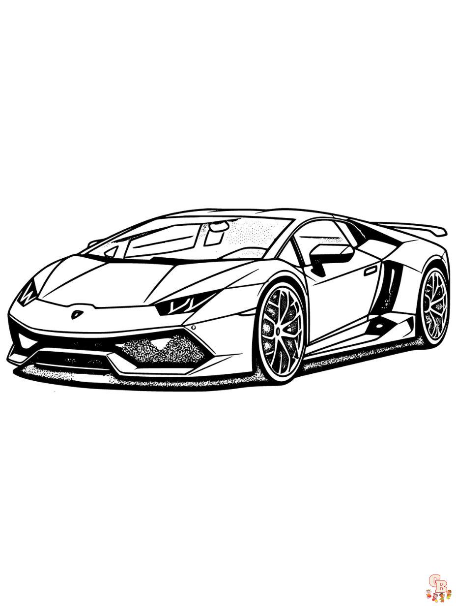 realistic lamborghini coloring pages free