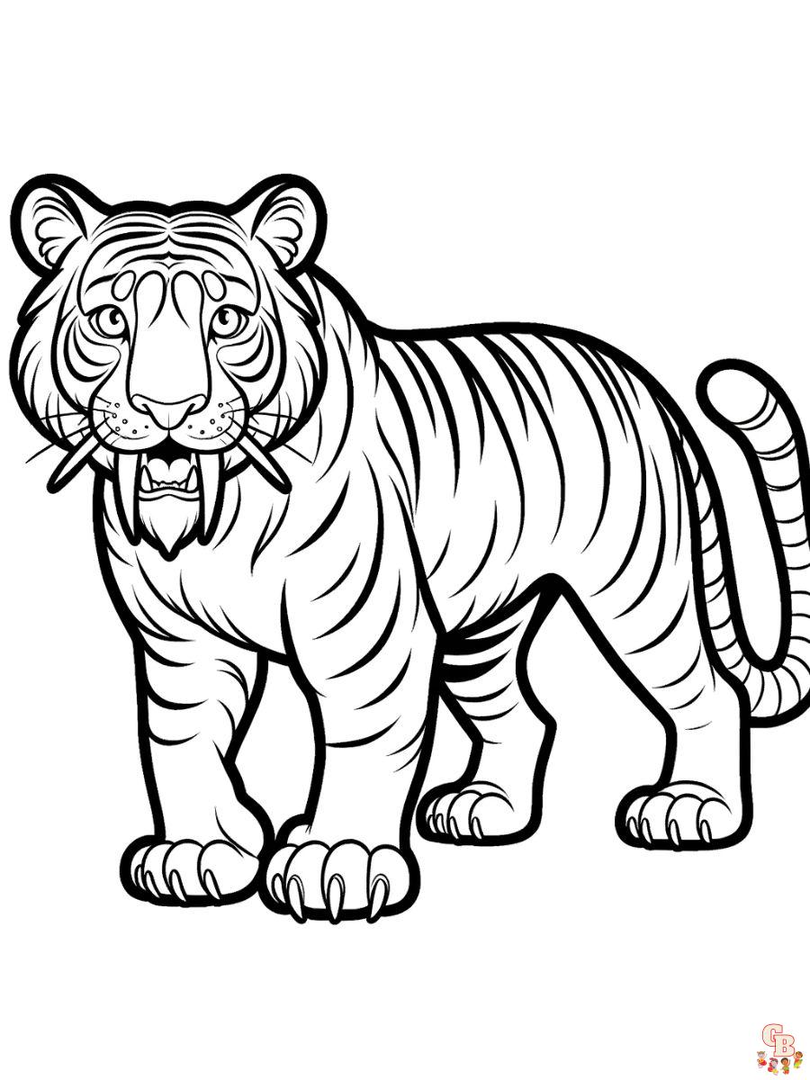 realistic tiger coloring pages free