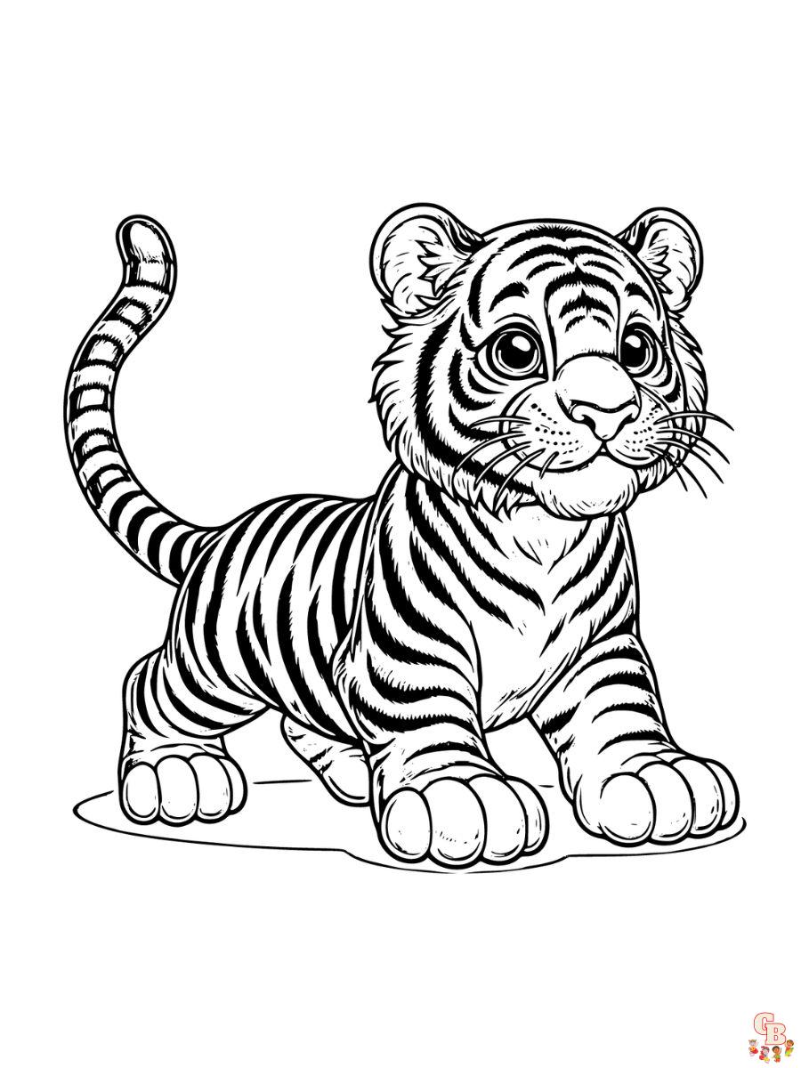 realistic tiger coloring pages printable