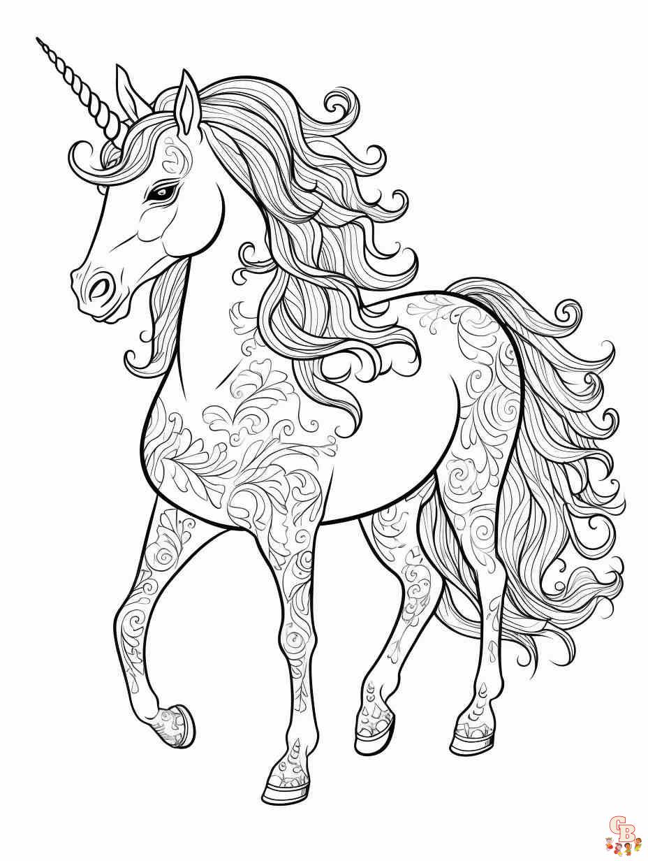 realistic unicorn coloring pages