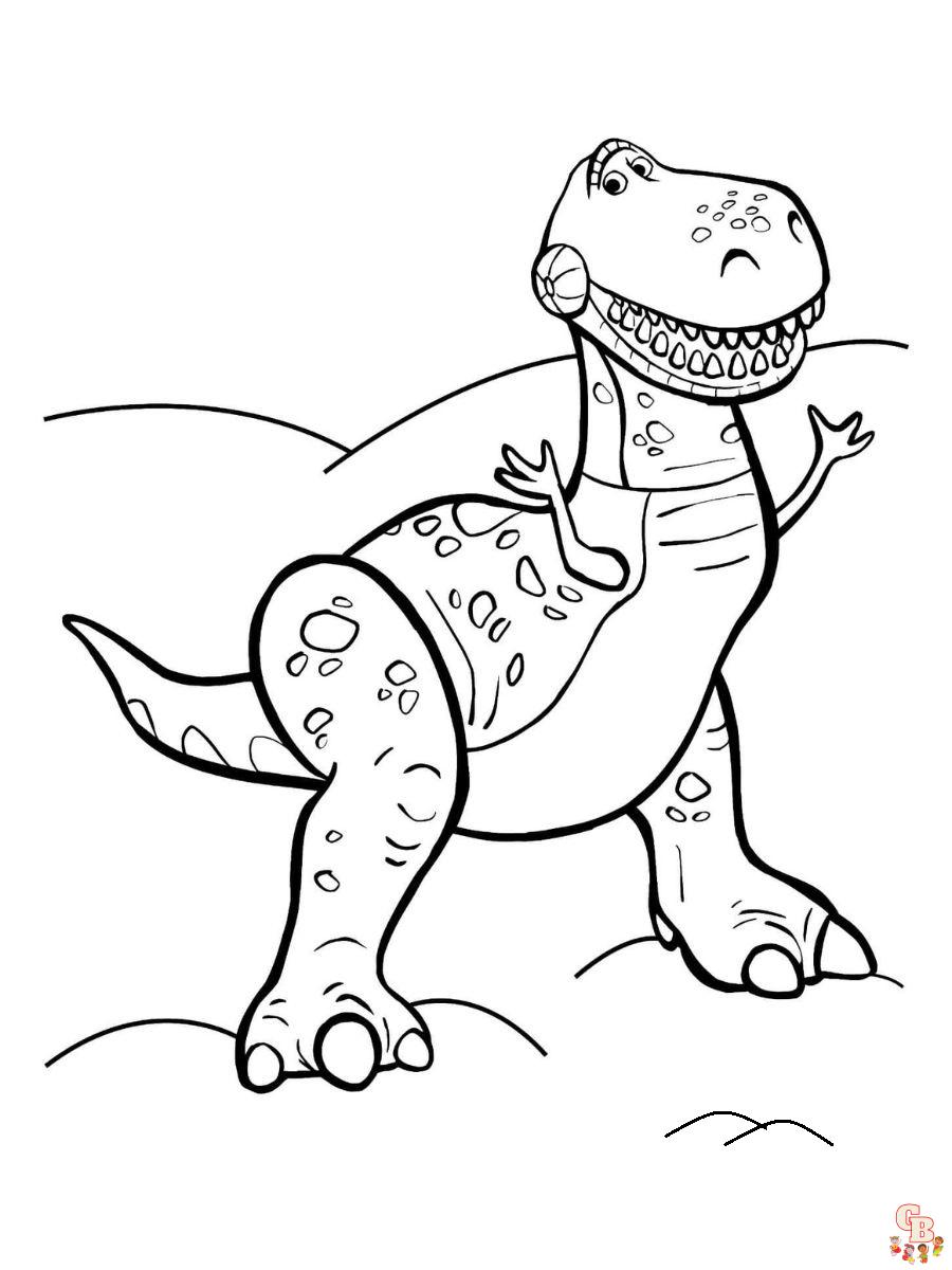 rex from toy story coloring pages