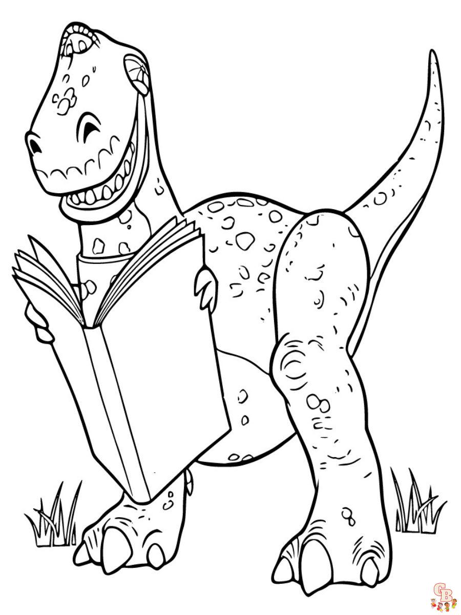 rex toy story coloring page