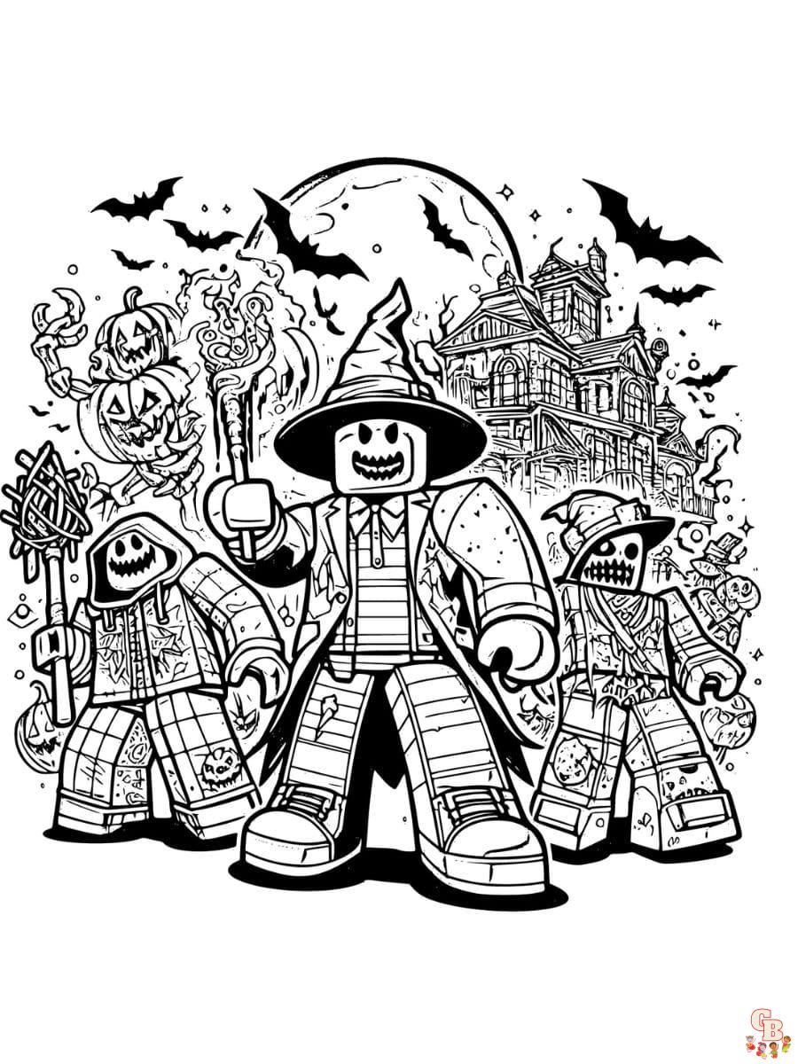 roblox halloween coloring pages