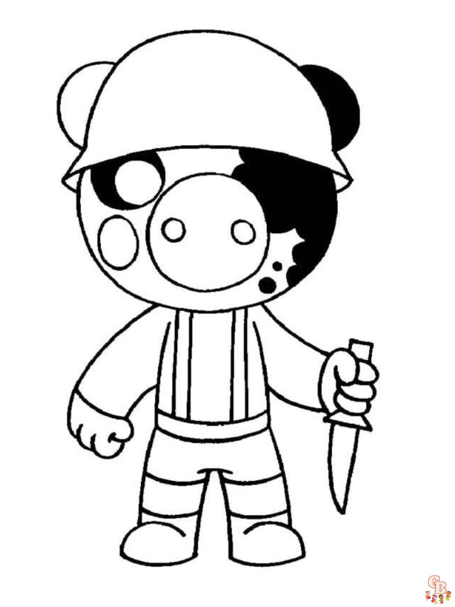 roblox soldier piggy coloring pages