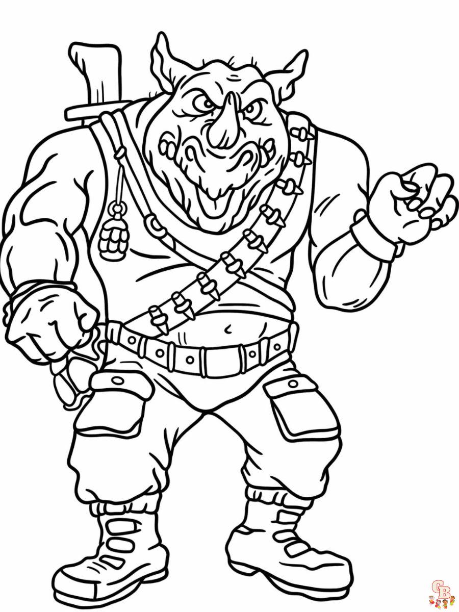 rocksteady coloring page