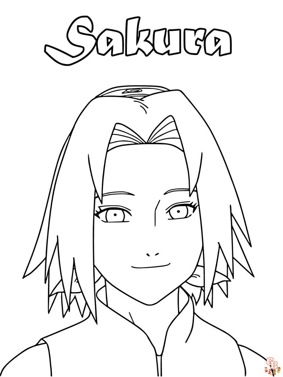 sakura coloring page