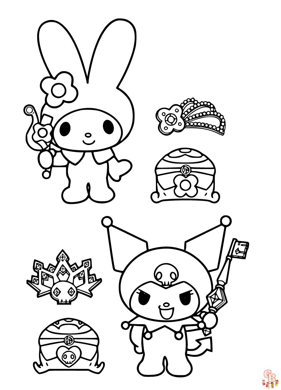 sanrio coloring pages kuromi printable