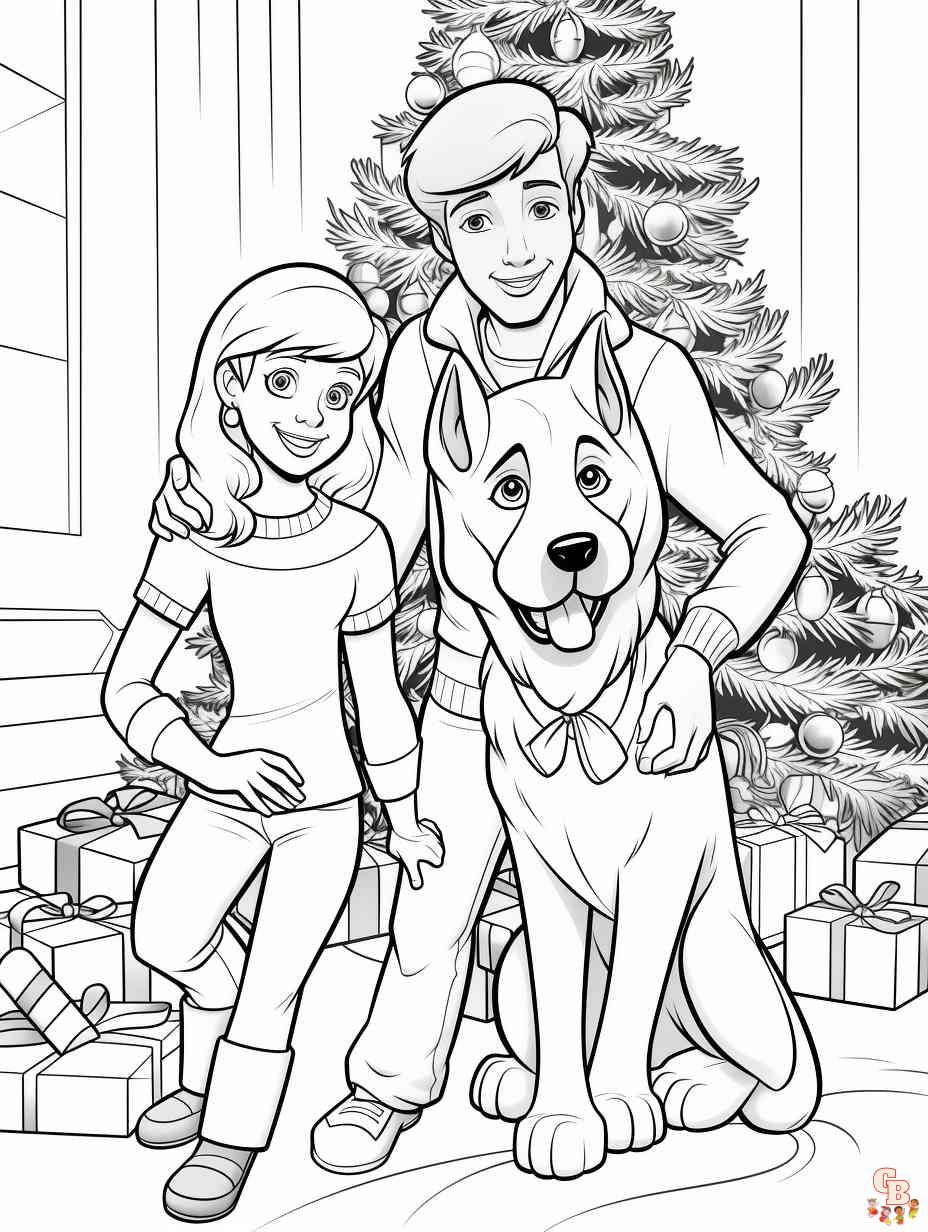 scooby doo christmas coloring pages printable