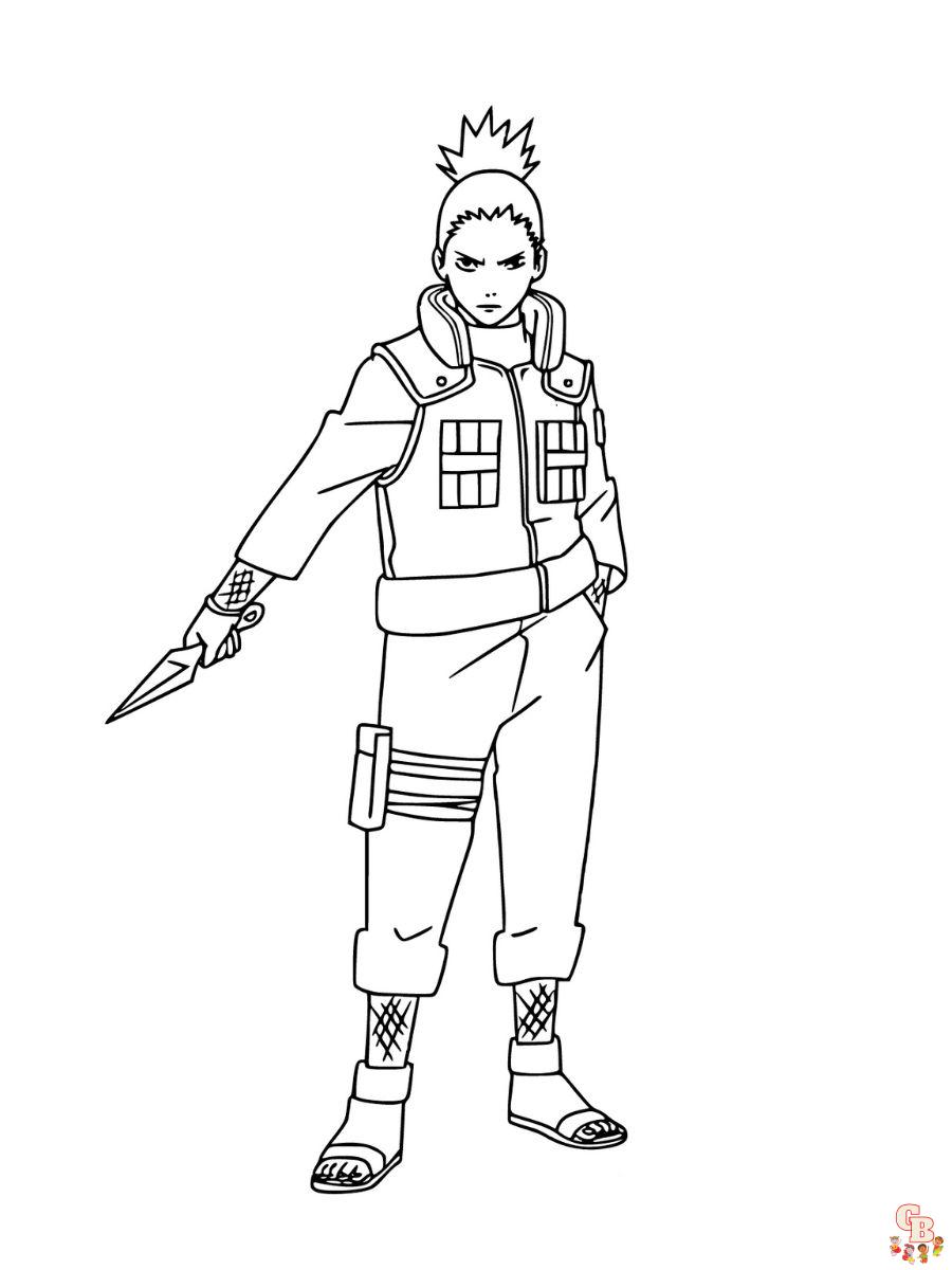 shikamaru coloring pages free