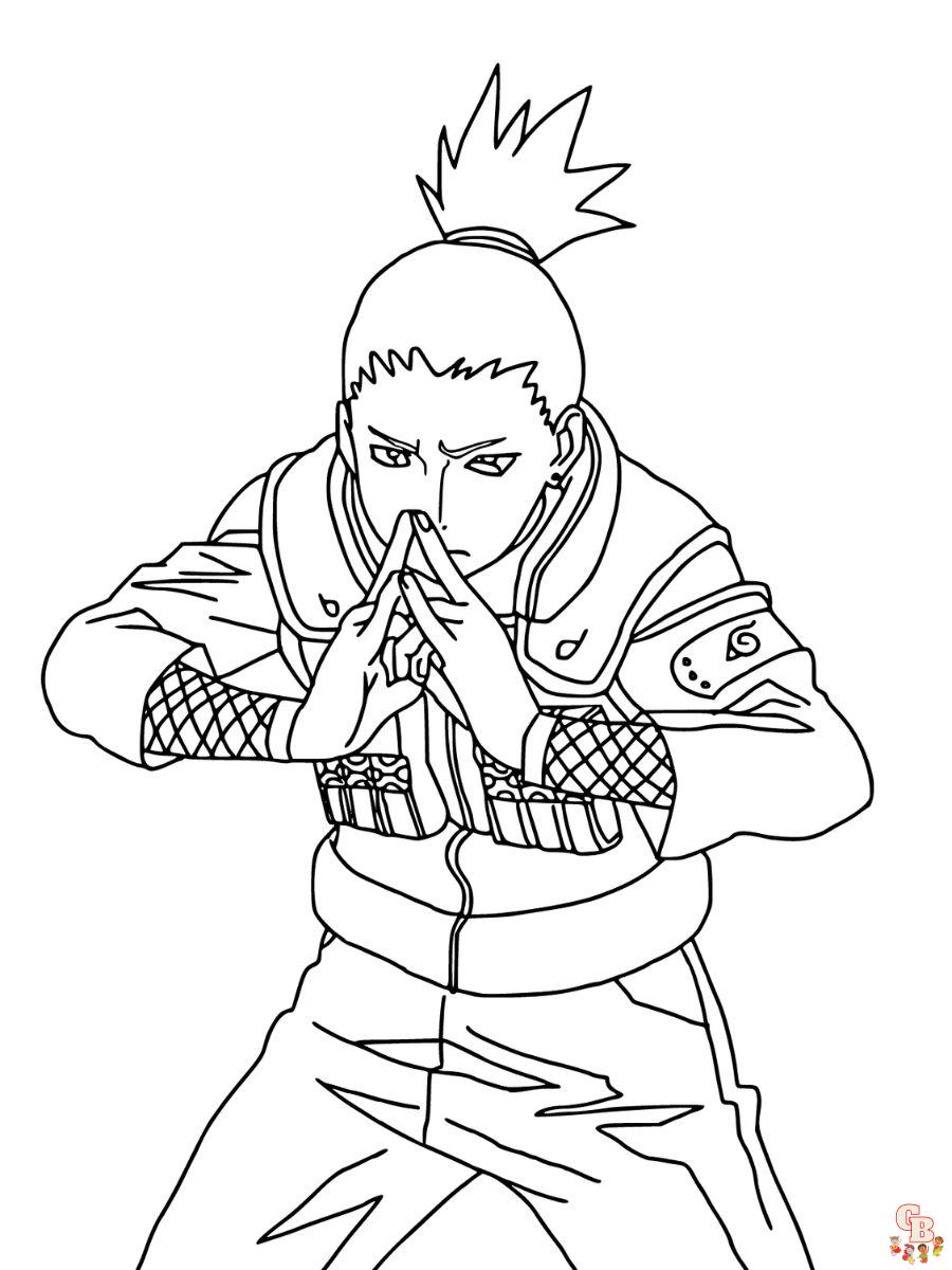 shikamaru nara coloring page