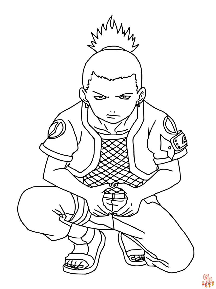 shikamaru nara coloring pages