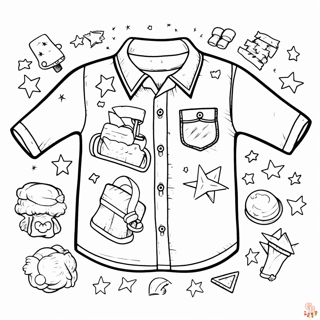 shirt coloring pages printable free